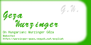 geza wurzinger business card